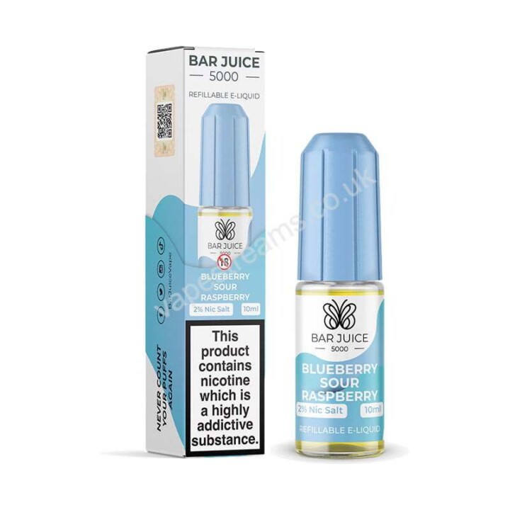 Bar Juice 5000 Blueberry Sour Raspberry Nic Salt E Liquid 10ml Bottle With Box