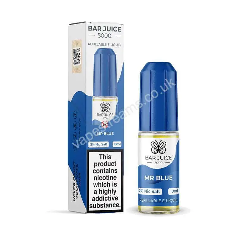 Bar Juice 5000 Mr Blue Nic Salt E Liquid 10ml Bottle With Box