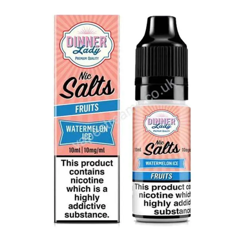 Dinner Lady Watermelon Ice 10ml Nic Salts E Liquid with Box