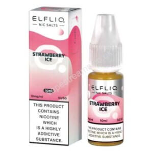 Elfbar Elfliq Strawberry Ice Nic Salt E Liquid 10ml Bottle With Box