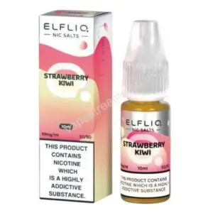 Elfbar Elfliq Strawberry Kiwi Nic Salt E Liquid 10ml Bottle With Box