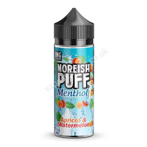 Moreish Puff Menthol Apricot Watermelon 100ml Eliquid Shortfill Bottle