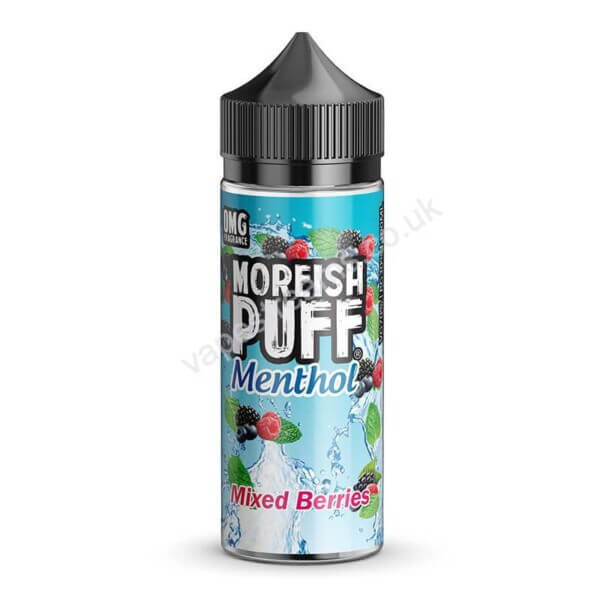 Moreish Puff Menthol Mixed Berries 100ml Eliquid Shortfill Bottle