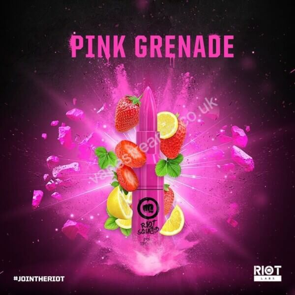 Pink Grenade 50ml Eliquid Shortfill Bottle By Riot Squad 1