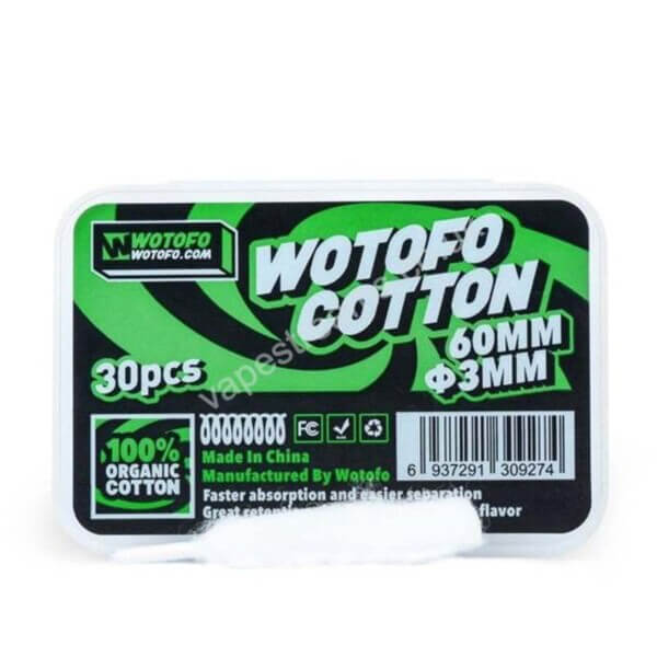 Wotofo Agleted 100 Organic Cotton 3mm