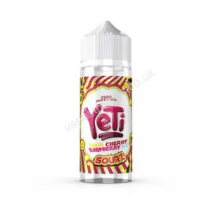 Yeti Sourz Sour Cherry Raspberry Ice Shortfill E Liquid 100ml Bottle