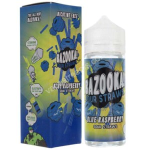 Blue Raspberry 100ml Eliquid Shortfill Bottle With Box By Bazooka Sour Straws