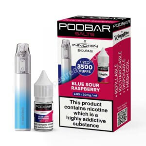 blue sour raspberry podbar salts 10ml bottle x innokin endura s1 disposable vape kit
