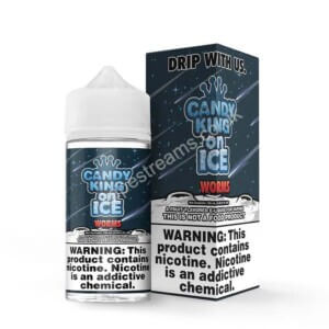 candy king worms on ice 100ml e liquid shortfill bottle with box