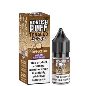 Cappuccino 10ml 50 50 Eliquid Bottle With Box By Moreish Puff Tobacco 5050