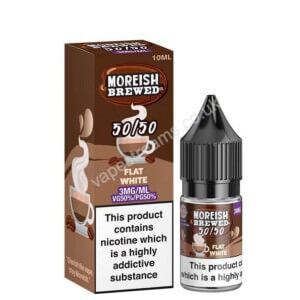 Flat White 10ml 50 50 Eliquid Bottle With Box By Moreish Brewed 5050