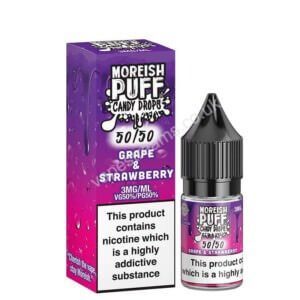 Grape Strawberry 10ml 50 50 Eliquid Bottle With Box By Moreish Puff Candy Drops 5050