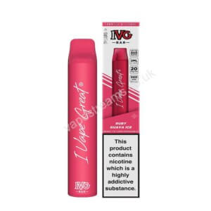 ivg Bar Plus ruby guava ice disposable vape pod with box