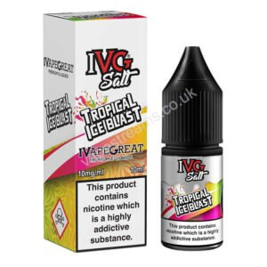 Ivg Juicy Range Tropical Ice Blast Nicotine Salt Eliquid 10ml Bottle With Box