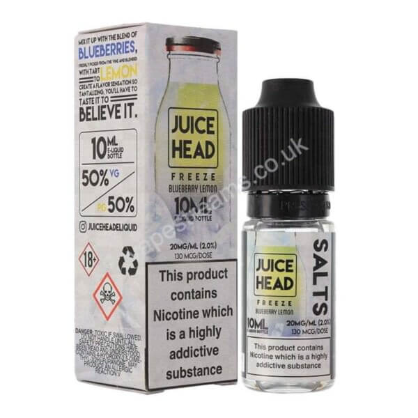Juice Head Freeze Blueberry Lemon Nicotine Salt Eliquid Bottle With Box
