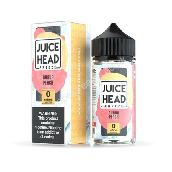 juice head freeze guava peach 100ml eliquid shortfill bottle with box