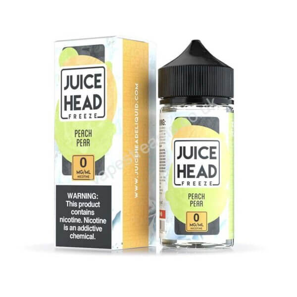 juice head freeze peach Pear 100ml eliquid shortfill bottle with box