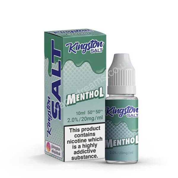 kingston salt menthol 10ml bottle with box