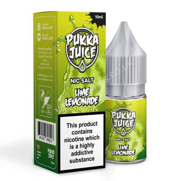 Lime Lemonade Nic Salt Eliquid Bottle With Box By Pukka Juice