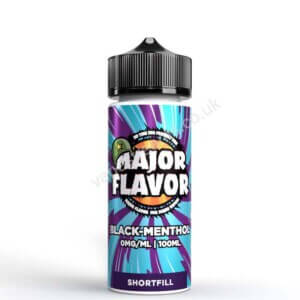 major flavour black menthol 100ml eliquid shortfill bottle