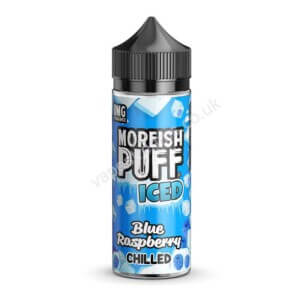 moreiash puff iced blue raspberry chilled 100ml eliquid shortfill bottle