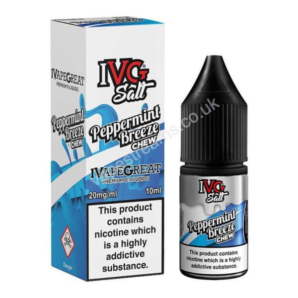 Peppermint Breeze Chew Nicotine Salt Eliquid Bottle With Box By I Vg Salt