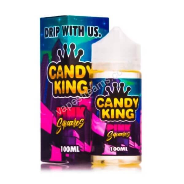 Pink Squares 100ml E Liquid Shortfill Bottle By Candy King 1
