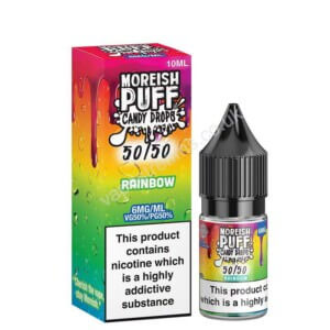 Rainbow 10ml 50 50 Eliquid Bottle With Box By Moreish Puff Candy Drops 5050