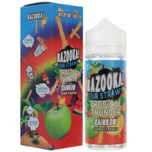 Rainbow Tropical Thunder 100ml Eliquid Shortfill Bottle With Box By Bazooka Sour Straws