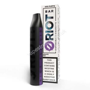 riot bar grape ice disposable vape pod with box