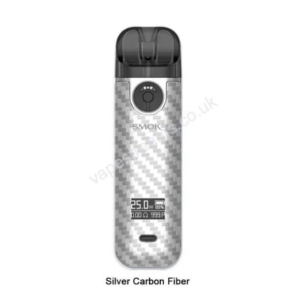 silver carbon fiber smok novo 4 vape pod kit