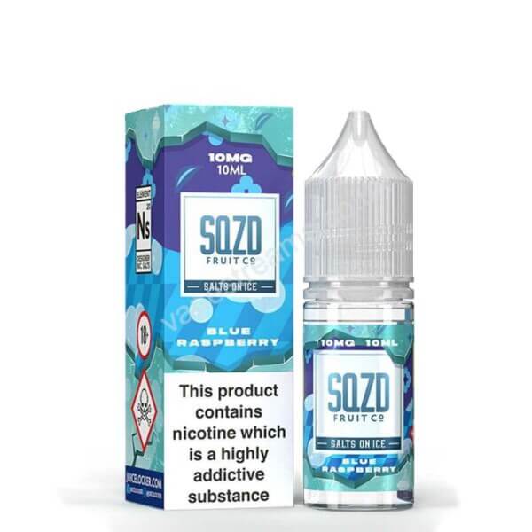 Sqzd Salts On Ice Blue Raspberry Nicotine Salt Eliquid Bottle With Box By Sqzd Fruit Co