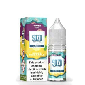 Sqzd Salts On Ice Grape Pineapple Nicotine Salt Eliquid Bottle With Box By Sqzd Fruit Co