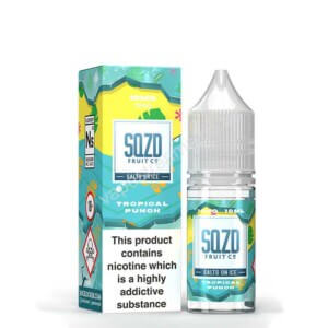 Sqzd Salts On Ice Tropical Punch Nicotine Salt Eliquid Bottle With Box By Sqzd Fruit Co