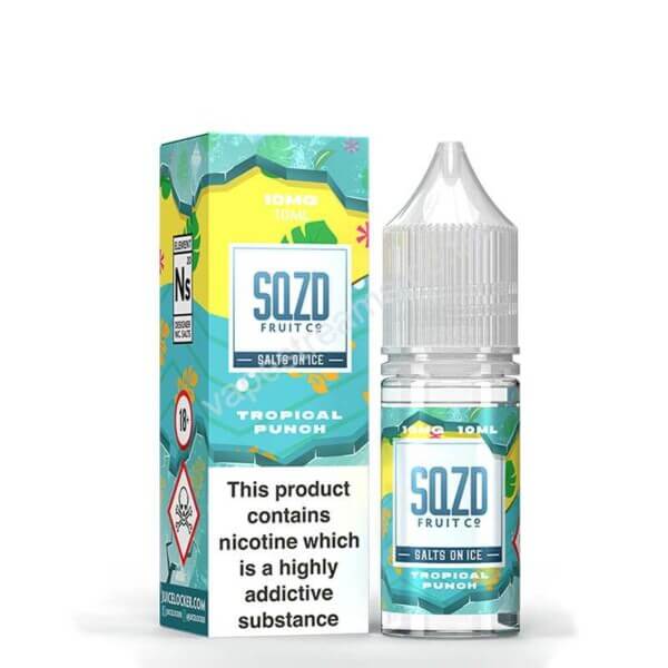 Sqzd Salts On Ice Tropical Punch Nicotine Salt Eliquid Bottle With Box By Sqzd Fruit Co