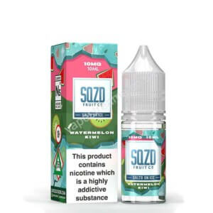 Sqzd Salts On Ice Watermelon Kiwi Nicotine Salt Eliquid Bottle With Box By Sqzd Fruit Co