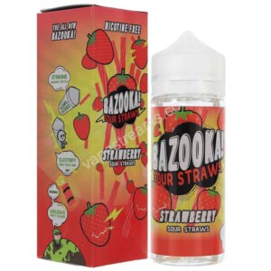 Strawberry 100ml Eliquid Shortfill Bottle With Box By Bazooka Sour Straws