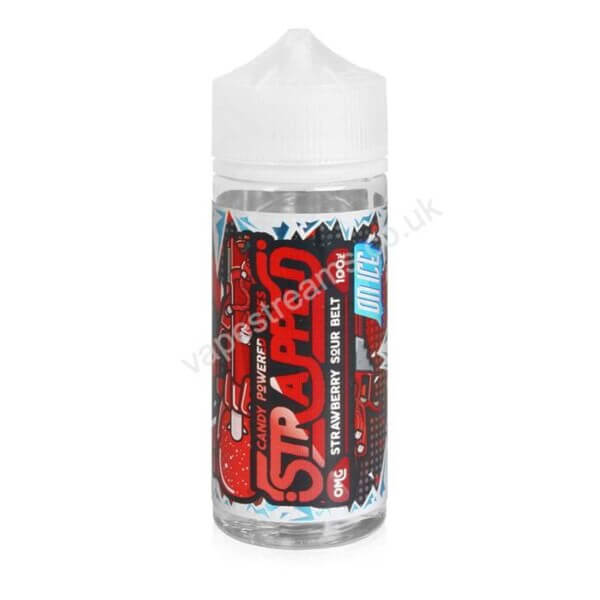 Strawberry Sour Belt On Ice 100ml Eliquid Shortfills By Strapped On Ice