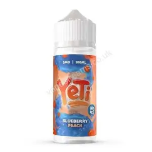 yeti defrosted blueberry peach no ice 100ml eliquid shortfill bottle