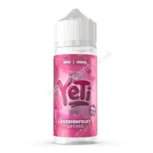 yeti defrosted passionfruit lychee no ice 100ml eliquid shortfill bottle