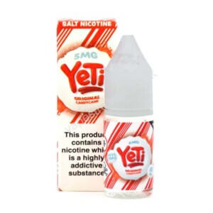 yeti original candy cane salt nic eliquid 10ml bottle with box