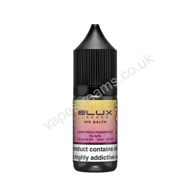 Elux Legend Lemon Peach Passionfruit Nic Salt E Liquid 10ml Bottle