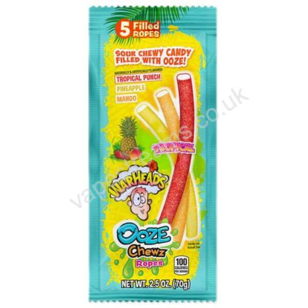Warheads Ooze Chewz Tropical Ropes 70g