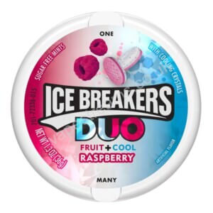 ice breakers duo raspberry 36g (1.3oz) tin