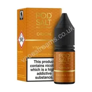 pod salt origin virginia gold 10ml nic salt eliquid bottle with box