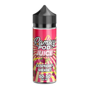 Ramsey Pod Juice Raspberry Sherbet 100ml E Liquid Shortfill Bottle