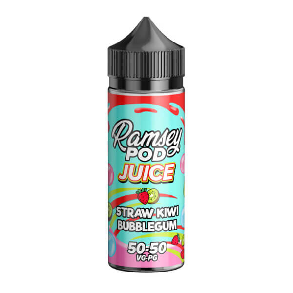 Ramsey Pod Juice Straw Kiwi Bubblegum 100ml E Liquid Shortfill Bottle