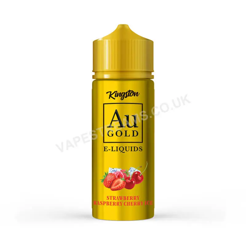 Kingston Au Gold Strawberry Raspberry Cherry Ice 100ml E Liquid Shortfill Bottle