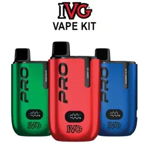 image showing three Ivg Pro 12 Vape Kits various colours with brand logo