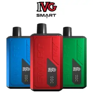 image showing three Ivg Smart Max Prefilled Vape Kits and brand logo
